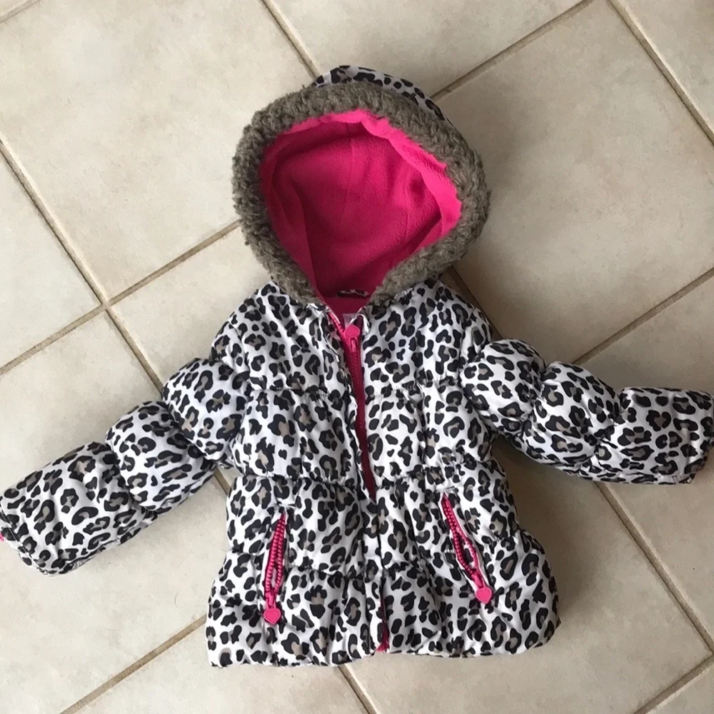 🎉HP🎉 Carter’s Leopard Print Coat Jacket Pink Lining